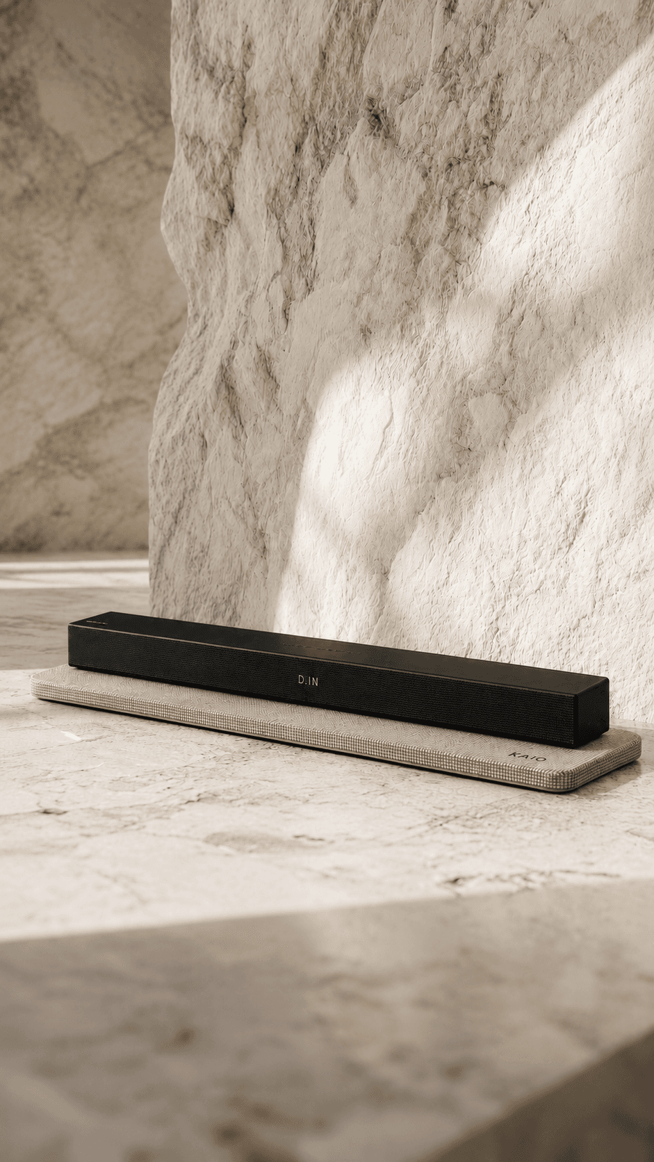 Soundbar on a rectangular KAIO Speaker Pad